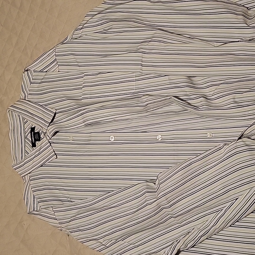 EUC Claiborne Dress White Green Stripes 3XLT